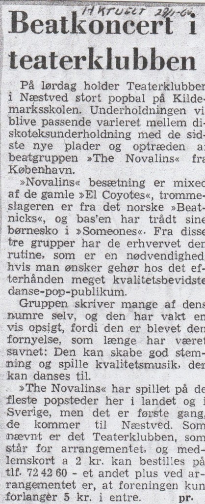 THE NOVALINS BEATCONCERT I TEATERKLUBBEN - AKTUELT